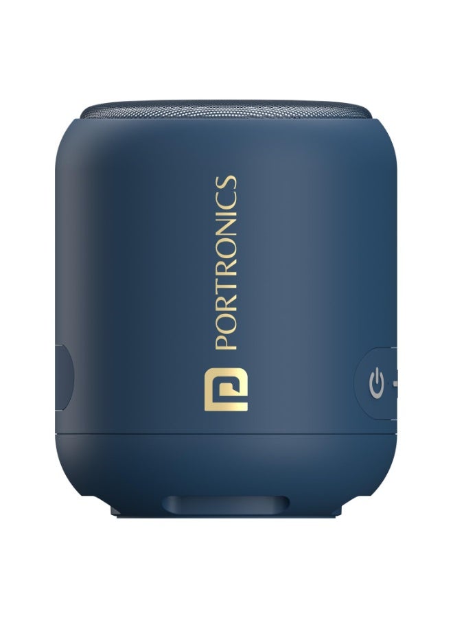 بورترونيكس Portronics SoundDrum 1 12W TWS Portable Bluetooth Speaker with Powerful Bass, Bluetooth 5.3V, 360° Surround Sound, USB Drive in, Type C Fast Charging(Blue) - Image 1